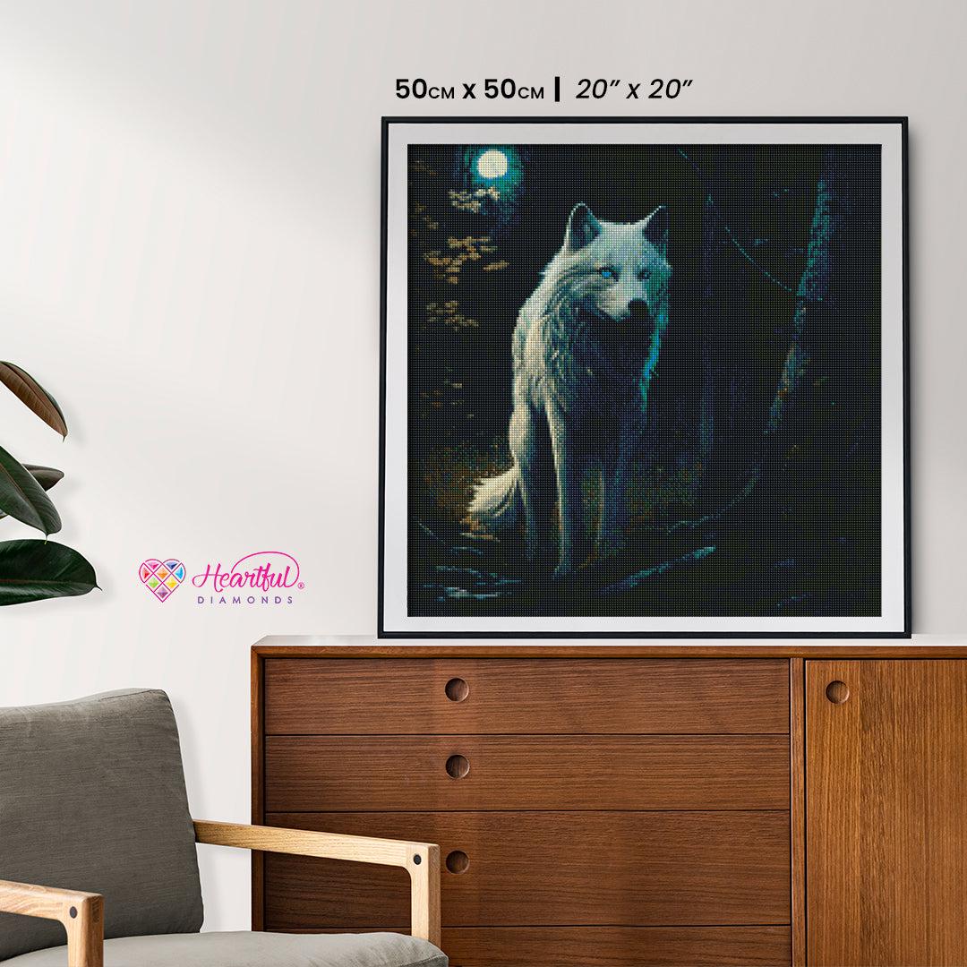 Moonlit Forest Wolf — Diamond Painting Kit