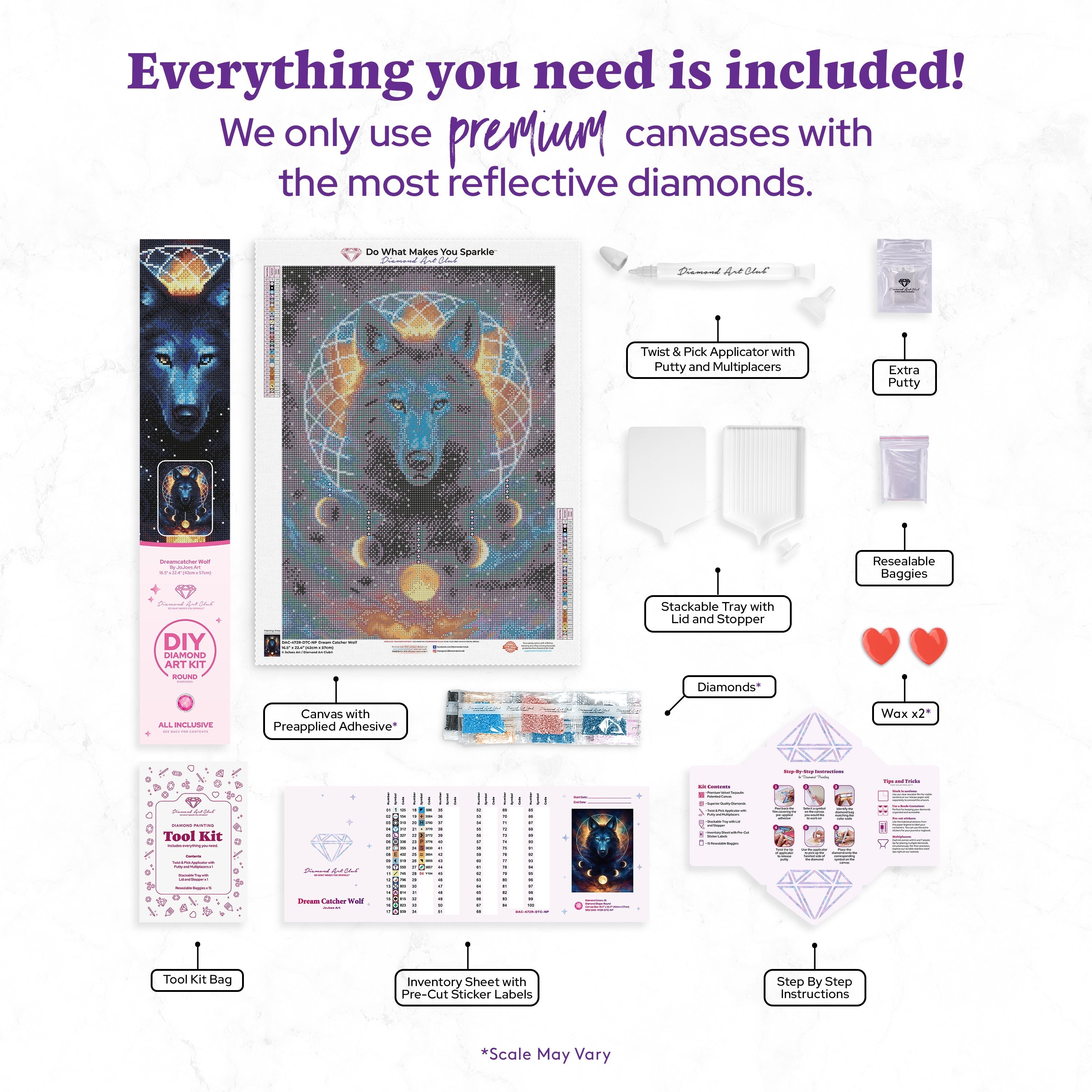 Dreamcatcher Wolf — Diamond Painting Kit