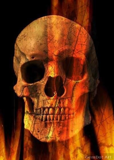 Flaming Skull And Crossbones — Diamond Painting Kit