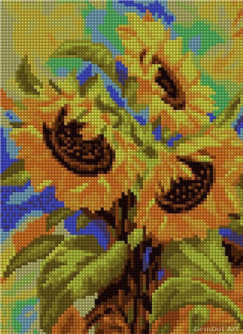 Golden Sunflowers - Starter Edition — Diamond Painting Kit