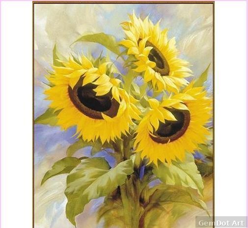 Golden Sunflowers - Starter Edition — Diamond Painting Kit