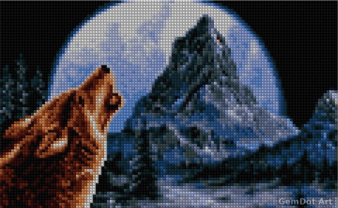 Howling Wolf - Starter Edition — Diamond Painting Kit