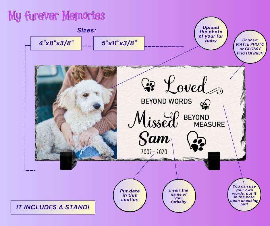 Personalized Dog Memorial Plaque Loved Beyond Words Missed Beyond Measure Personalized Picture Keepsake