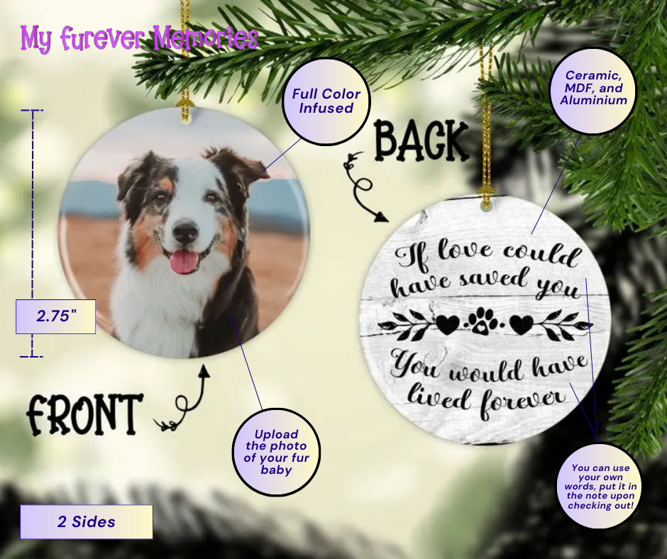 Personalized Dog Memorial Christmas Ornament If Love Could Have Saved You Personalized Picture Keepsake — Diamond Painting Kit