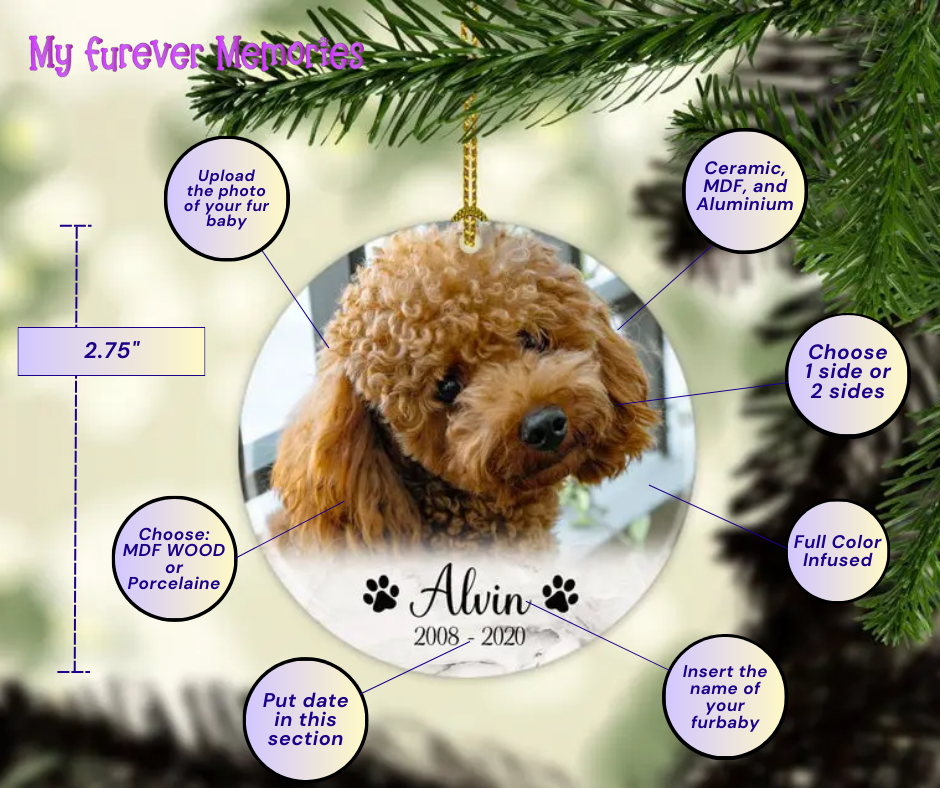 Personalized Dog Memorial Christmas Ornament Personalized Picture Keepsake — Diamond Painting Kit