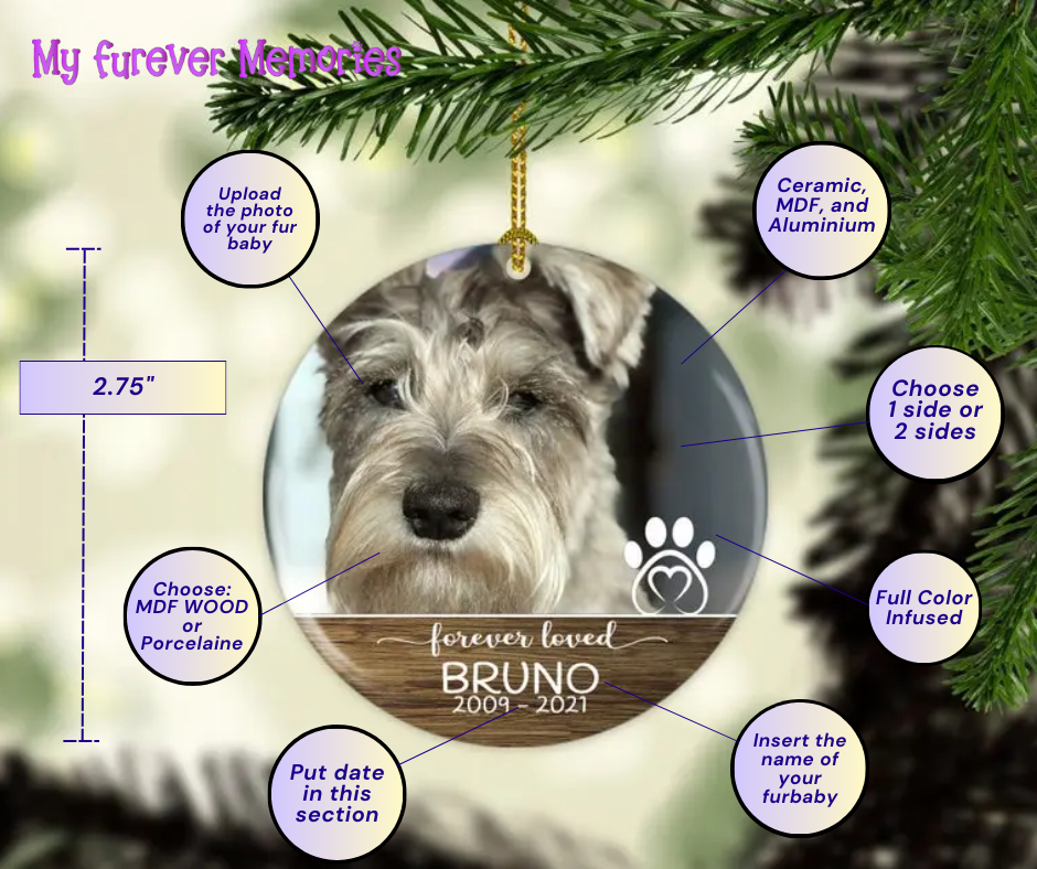 Personalized Dog Memorial Christmas Ornament Personalized Picture Keepsake — Diamond Painting Kit