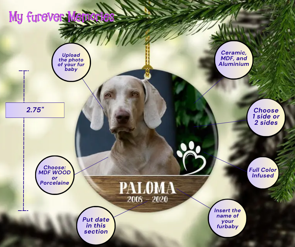 Personalized Dog Memorial Christmas Ornament Personalized Picture Keepsake — Diamond Painting Kit