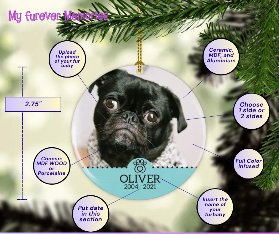 Personalized Dog Memorial Christmas Ornament Personalized Picture Keepsake — Diamond Painting Kit