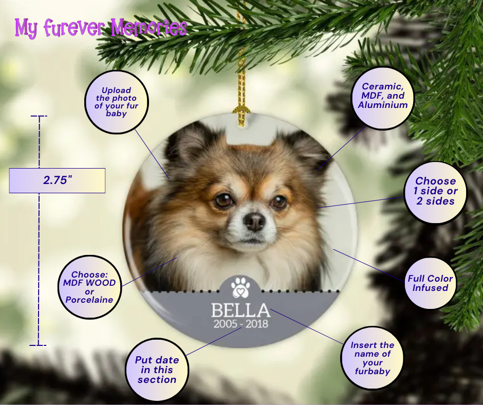 Personalized Dog Memorial Christmas Ornament Personalized Picture Keepsake — Diamond Painting Kit