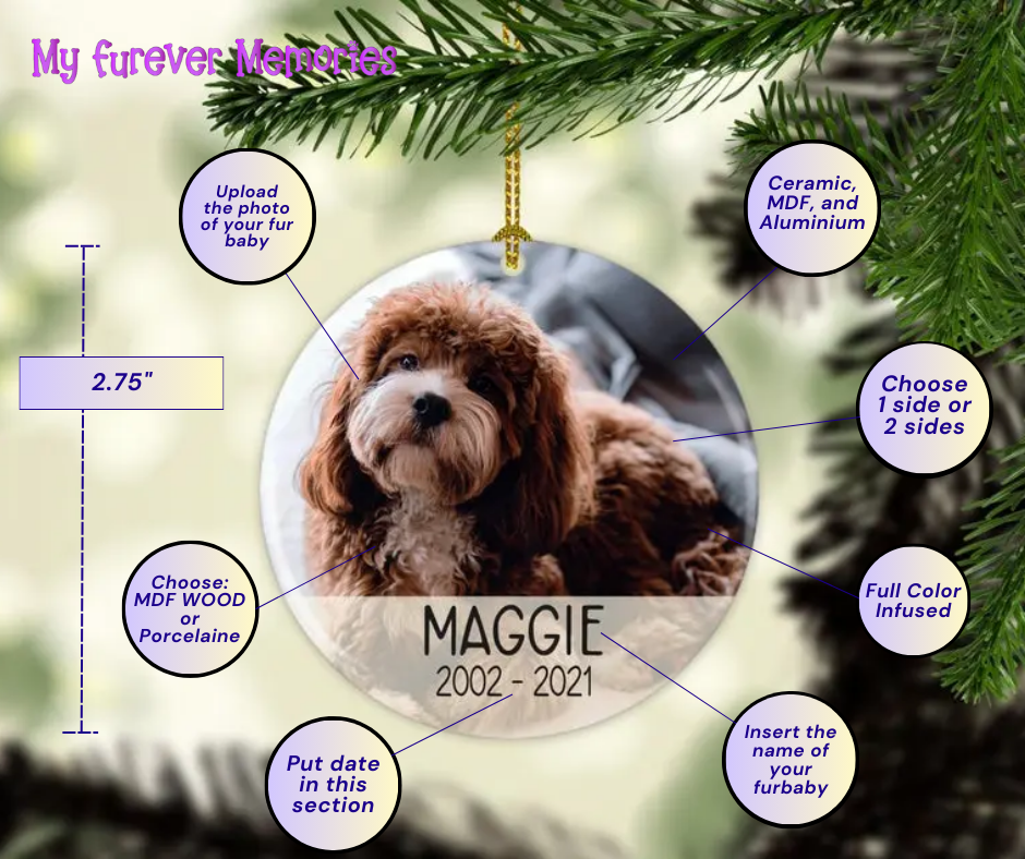 Personalized Dog Memorial Christmas Ornament Personalized Picture Keepsake — Diamond Painting Kit