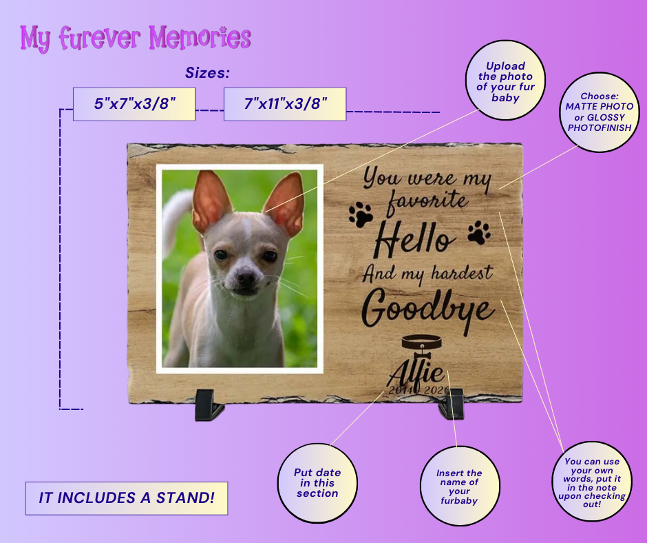 Personalized Dog Memorial Plaque You Were My Favorite Hello and My Hardest Goodbye Personalized Picture Keepsake