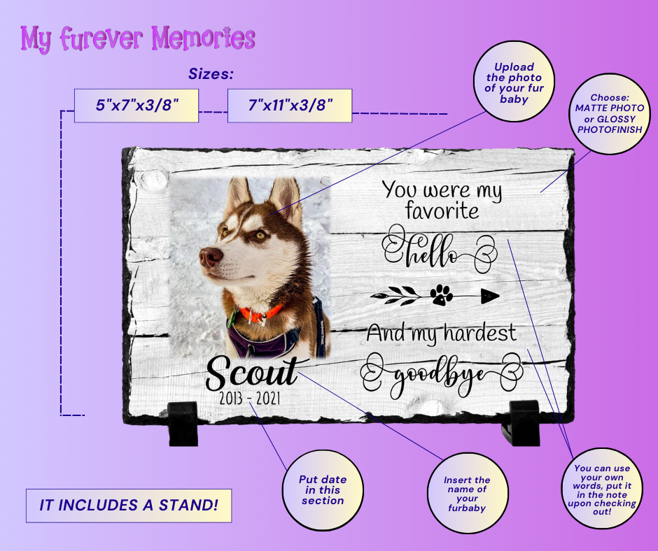 Personalized Dog Memorial Plaque You Were My Favorite Hello and My Hardest Goodbye Personalized Picture Keepsake