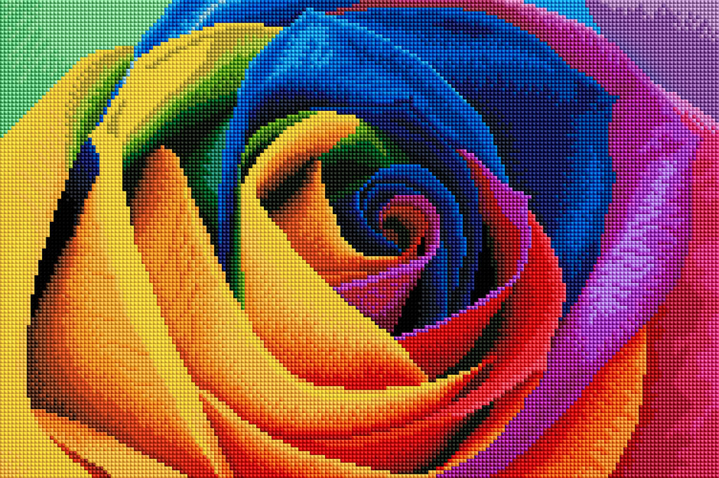 Rainbow Flower Petals — Diamond Painting Kit