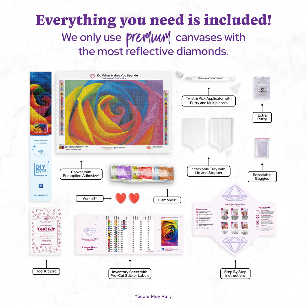 Rainbow Flower Petals — Diamond Painting Kit