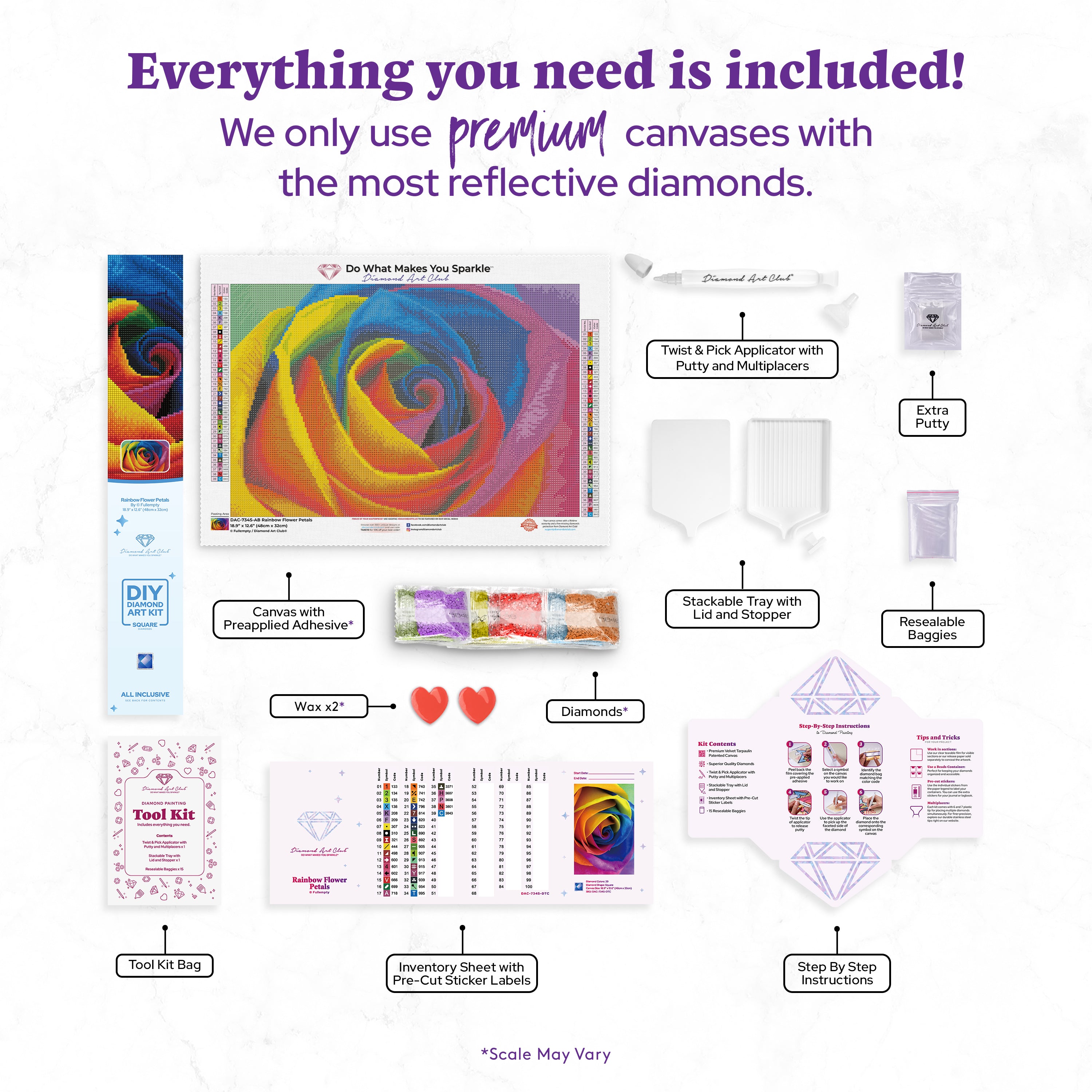 Rainbow Flower Petals — Diamond Painting Kit