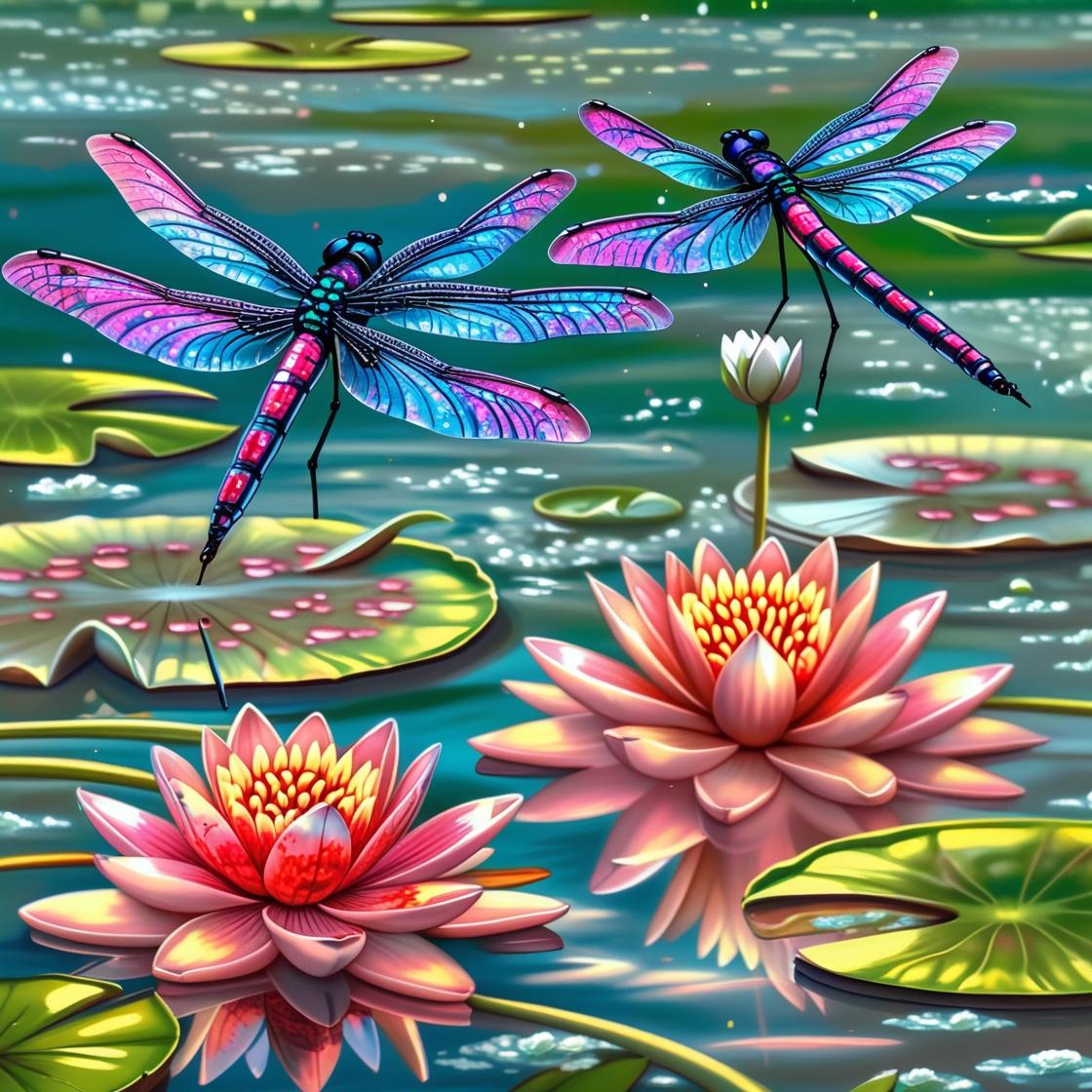 Dragonfly Garden Bliss (4FD + 3AB) — Starter Diamond Painting Kit