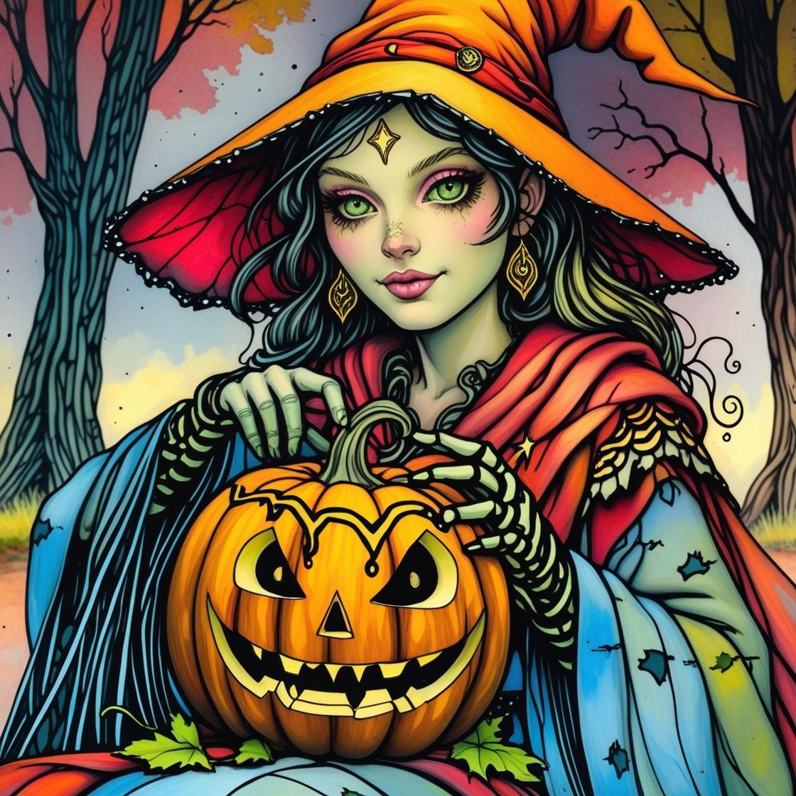 Pumpkin Spell (4FD + 2AB) — Diamond Painting Kit