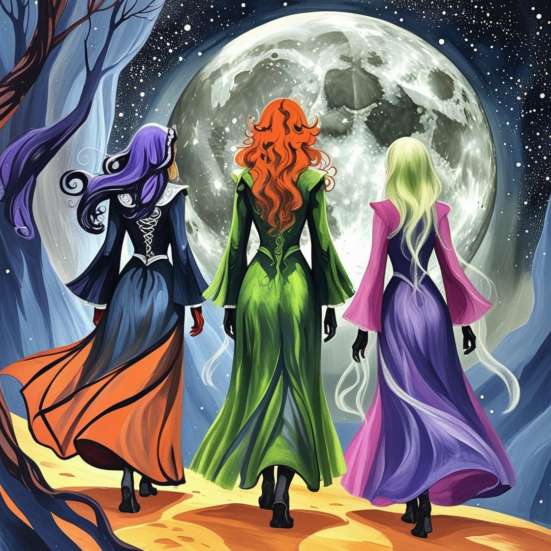 Sisters of the Moon (4AB + 4 Crystal) — Diamond Painting Kit
