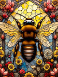 Bee & Bloom – Stained Glass Elegance (4FD + 4AB) — Diamond Painting Kit