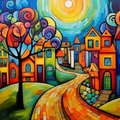 Dream Street (4FD + 4AB) — Starter Diamond Painting Kit