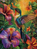 Radiant Hummingbird Garden (4FD + 4AB) — Starter Diamond Painting Kit