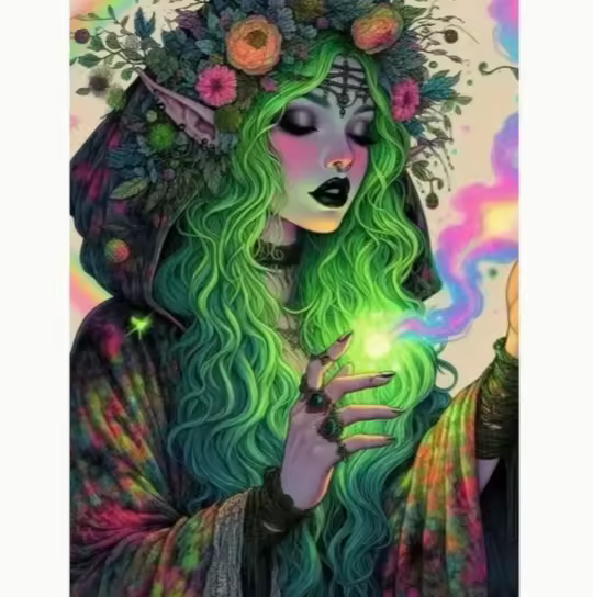 Forest Witch Enchantress (4FD + 4Crystal) — Diamond Painting Kit