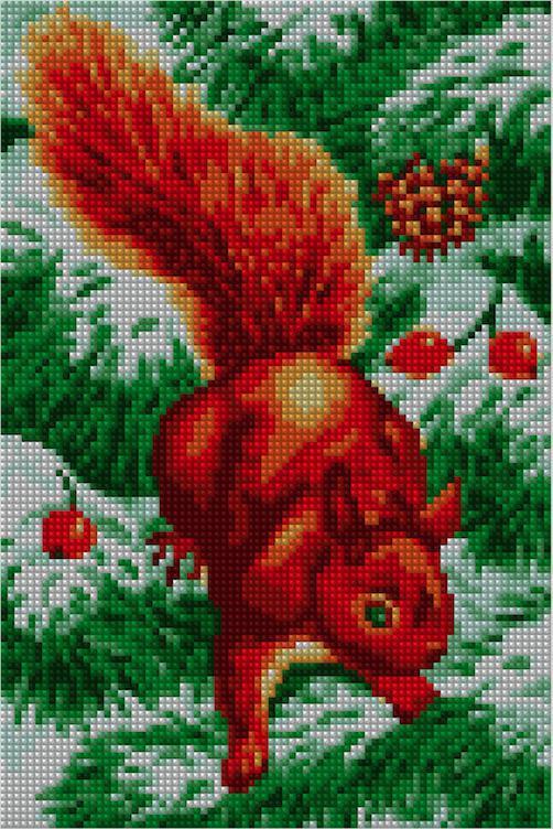 Squirrel in Snow - Starter Edition — Diamond Painting Kit
