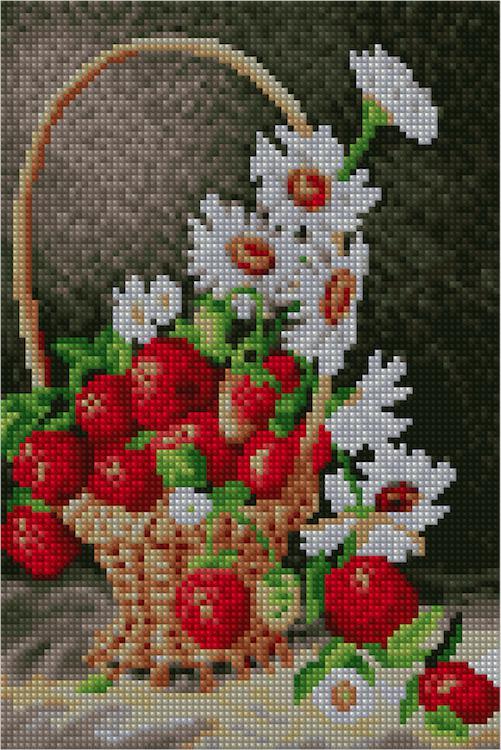 Strawberries and Daisies - Starter Edition — Diamond Painting Kit