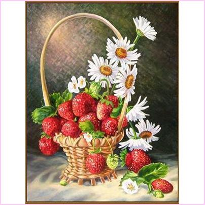 Strawberries and Daisies - Starter Edition — Diamond Painting Kit