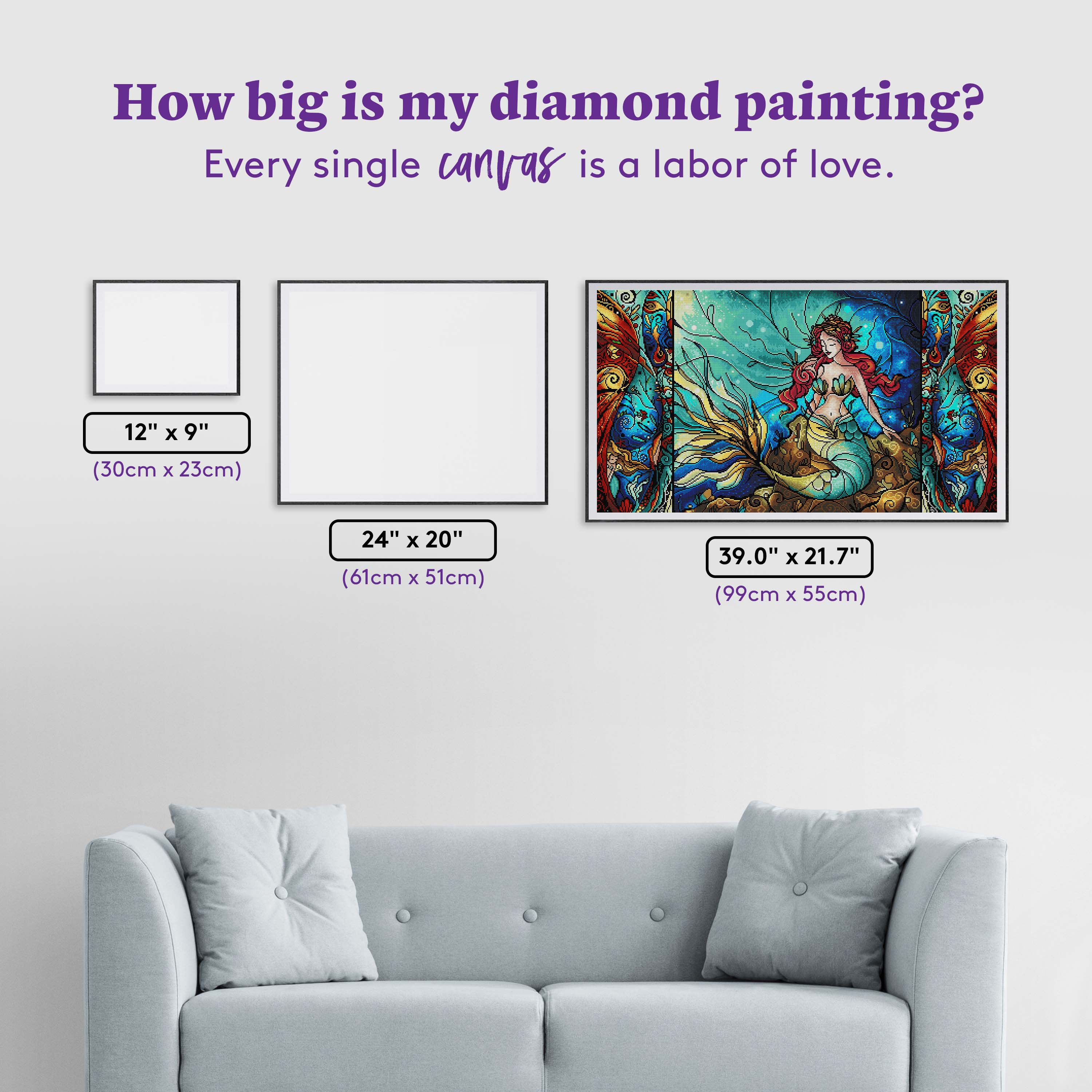 The Serene Siren Triptych — Diamond Painting Kit