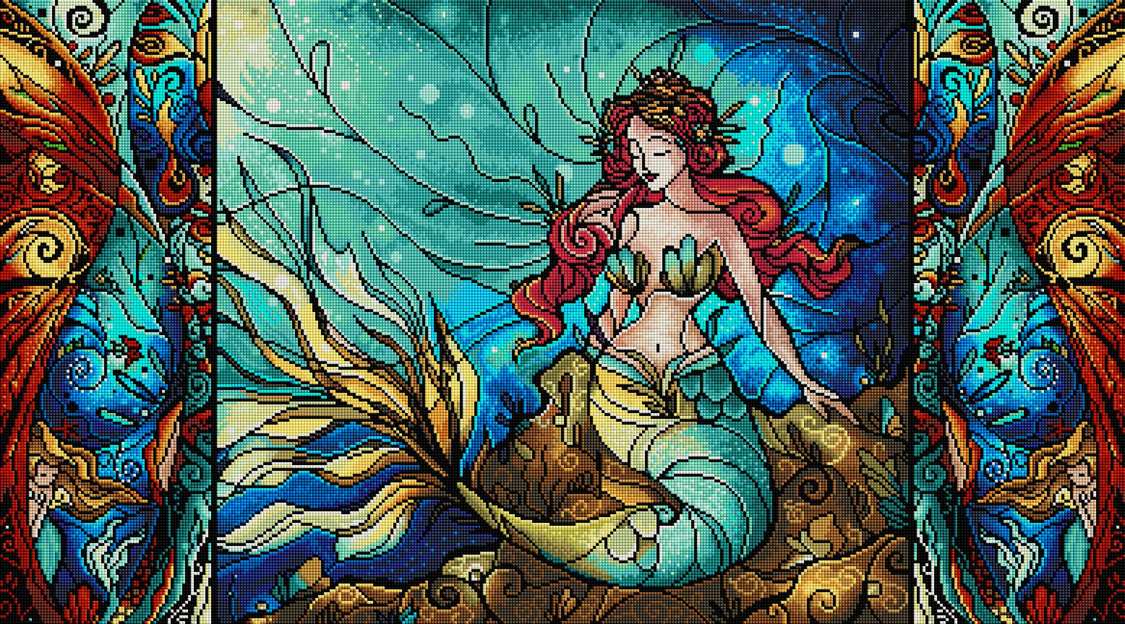 The Serene Siren Triptych — Diamond Painting Kit