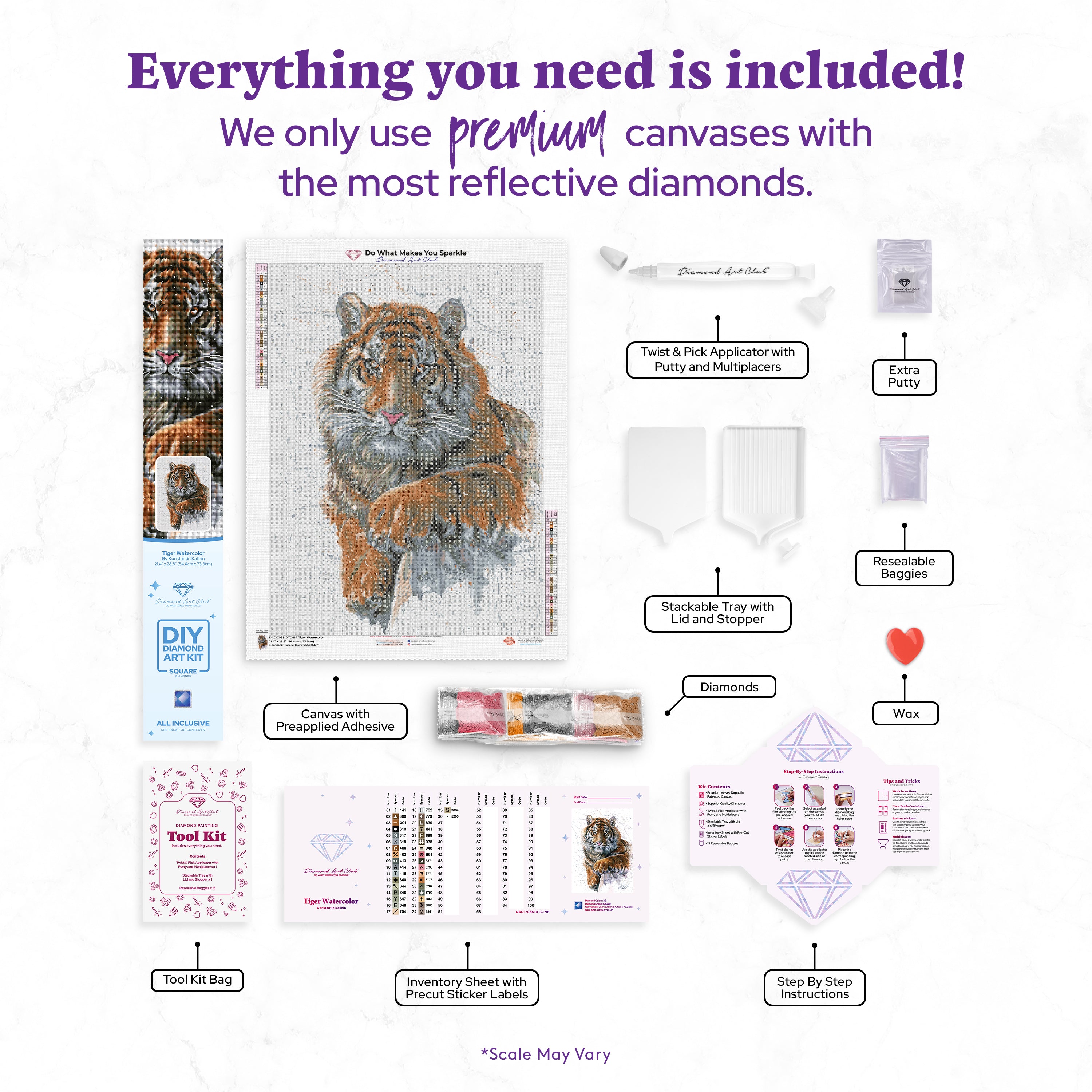 Tiger Watercolor — Diamond Painting Kit