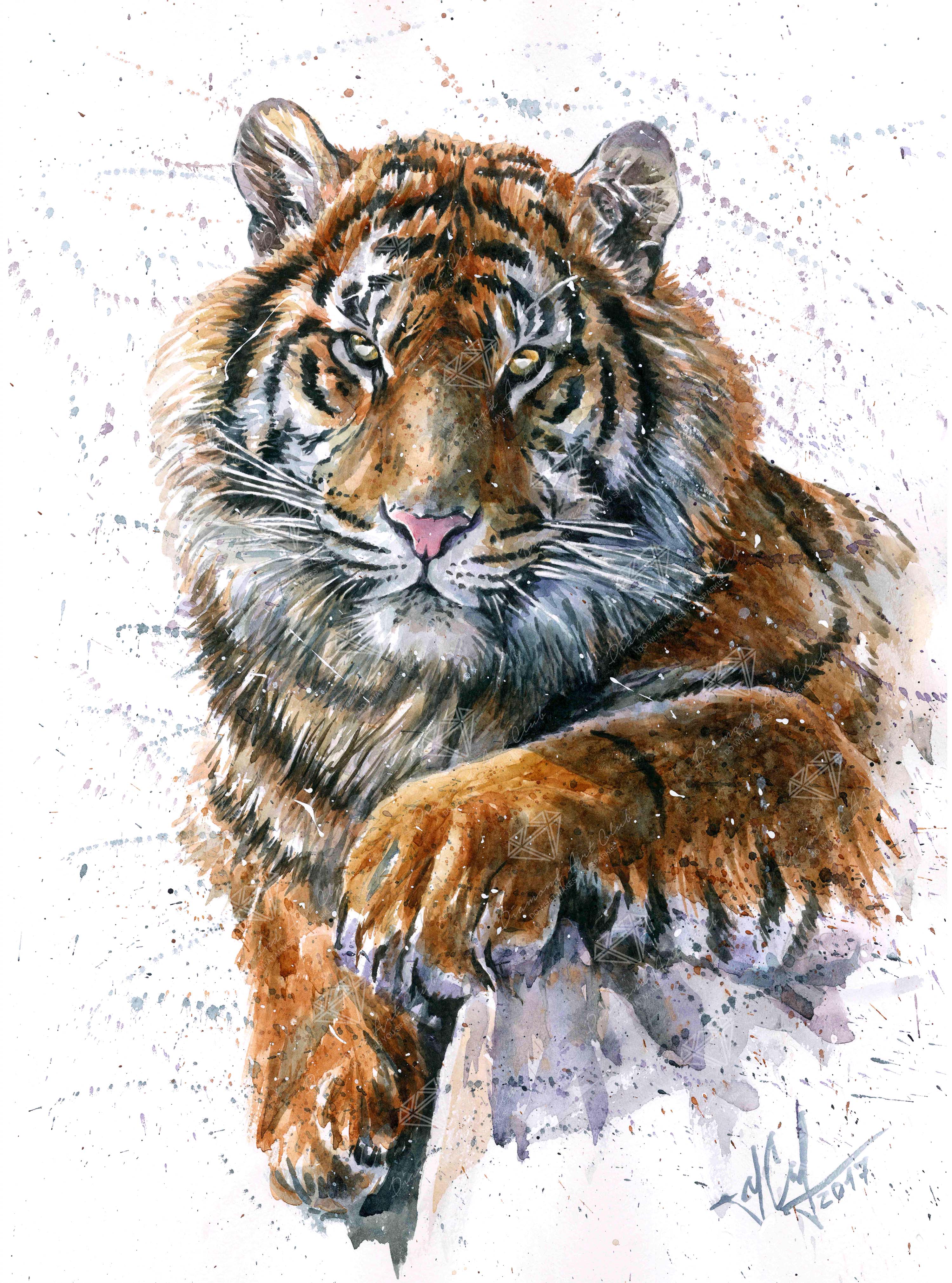Tiger Watercolor — Diamond Painting Kit