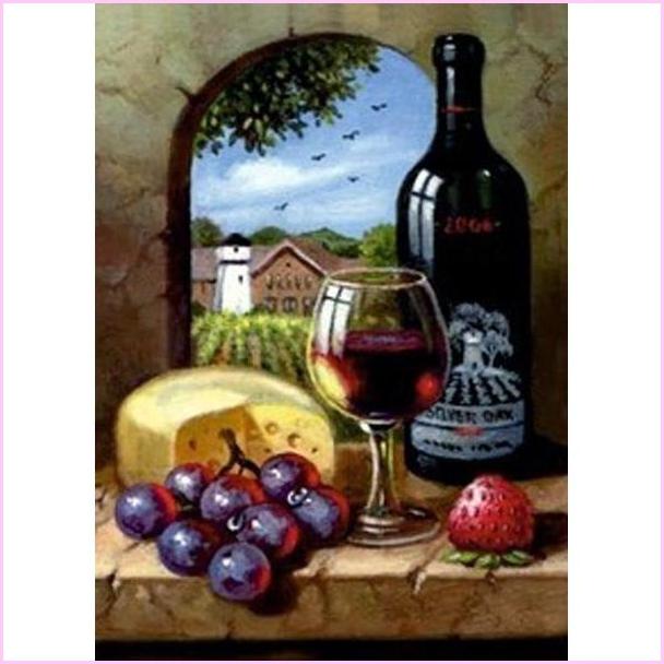 Wine and Cheese, Anyone? - Starter Edition — Diamond Painting Kit